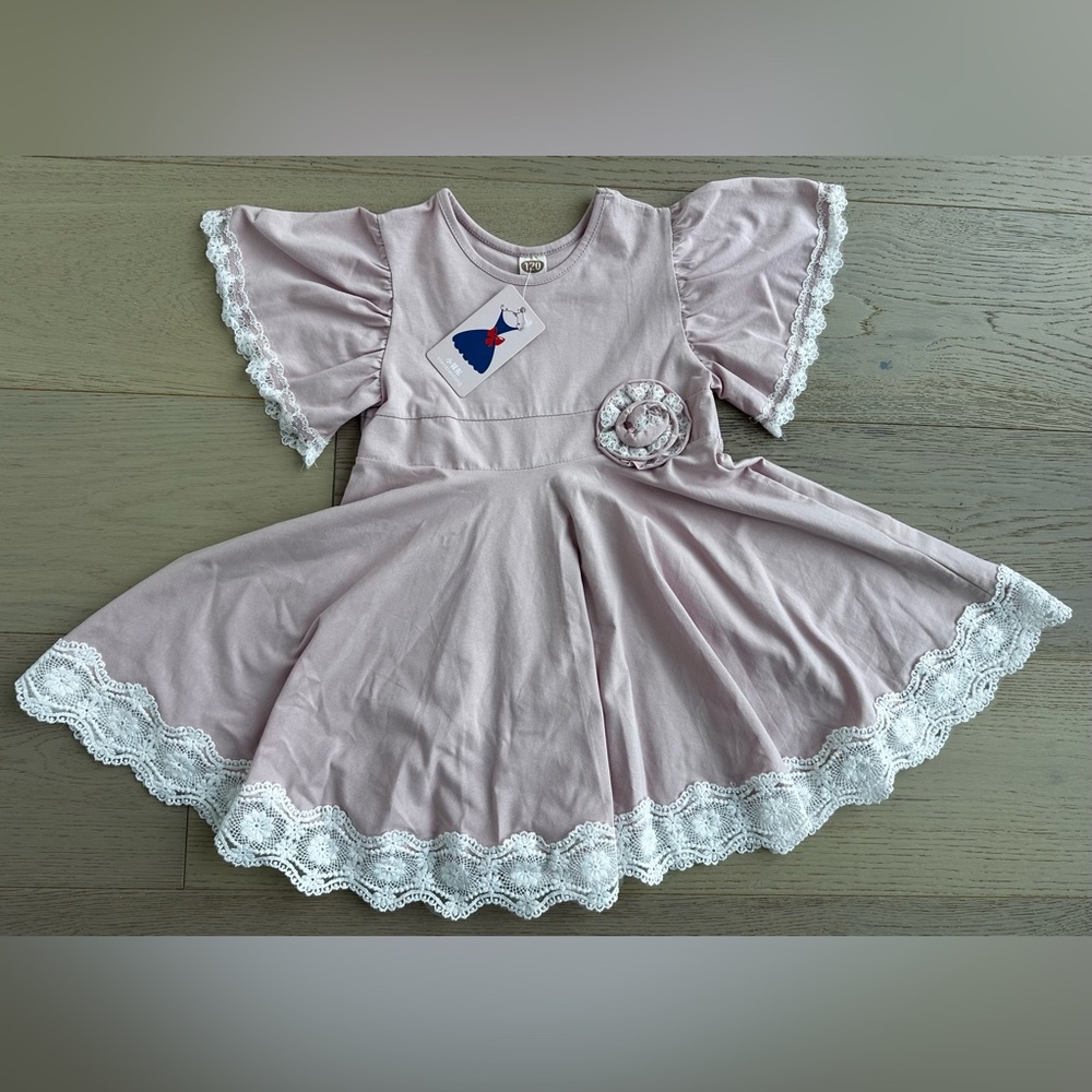 New pink dress lace dress